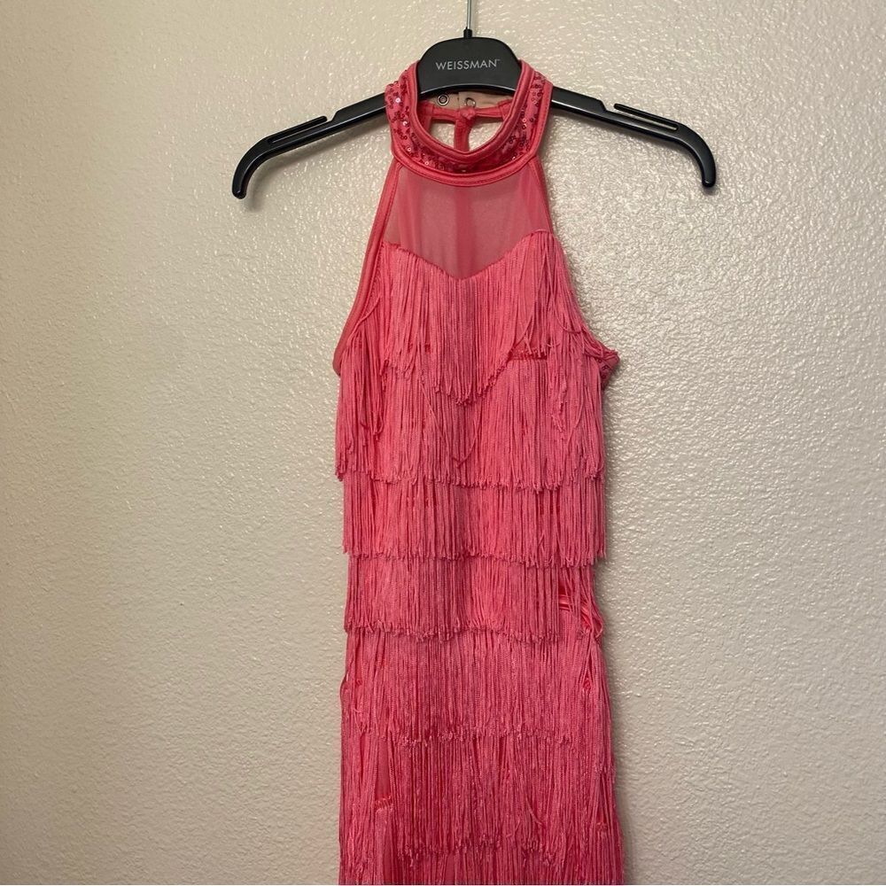 Weissman dance costume pink fringe pant suit Nobody Supposed To Be Here 14586 LC - Picture 3 of 13
